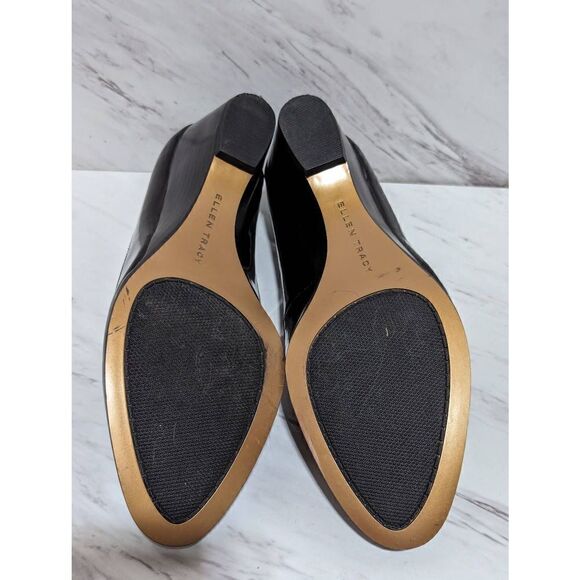 Ellen Tracy Women's Black Reagan Patent Leather Fabric 2.5" Wedge Heel Size 8M - Picture 4 of 9